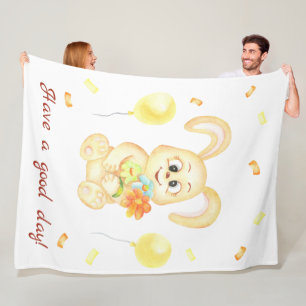 Couverture Polaire Mignonne Lapin pour une ambiance positive Poster