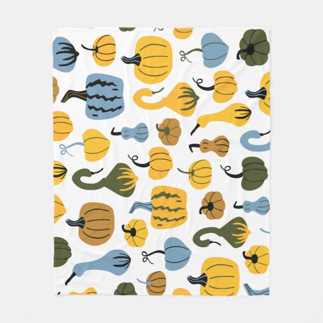 Couverture Polaire Mignonne main de dessin Citrouille (Devant)
