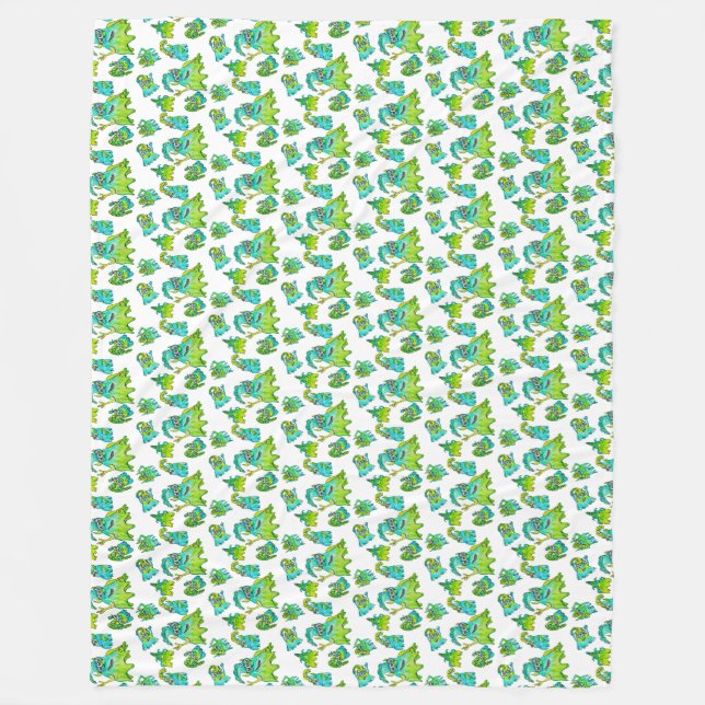 Couverture Polaire Mignonne mère monstre et enfants (Devant)