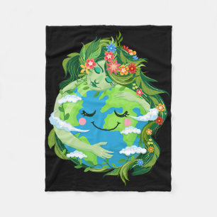 Couverture Polaire Mignonne Mère Vert Gaia Sauvez Notre Planète Jour 