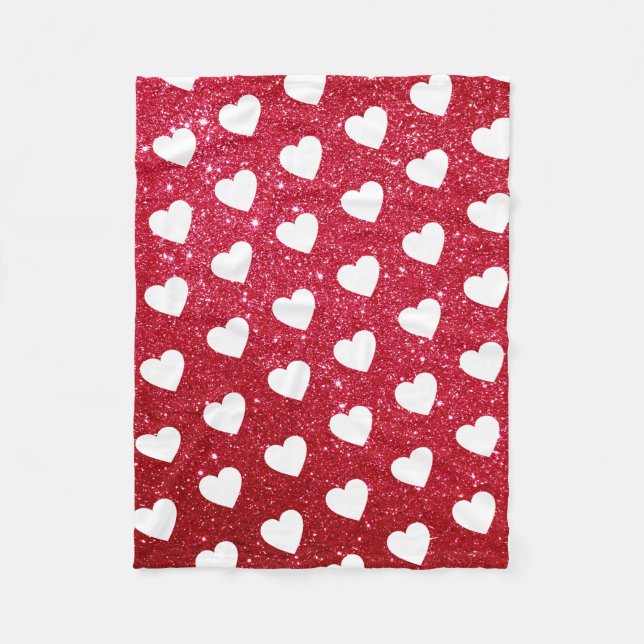 Couverture Polaire Mignonne Valentines Jour Coeur Motif Rouge (Devant)