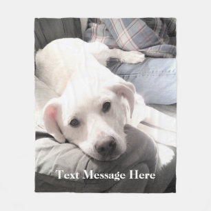 Couverture Polaire Mignonne White Labrador Retriever Mélanger Chien a