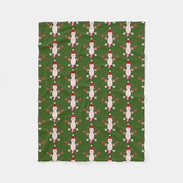 Couverture Polaire Mignons Axolotl de Noël (Devant)
