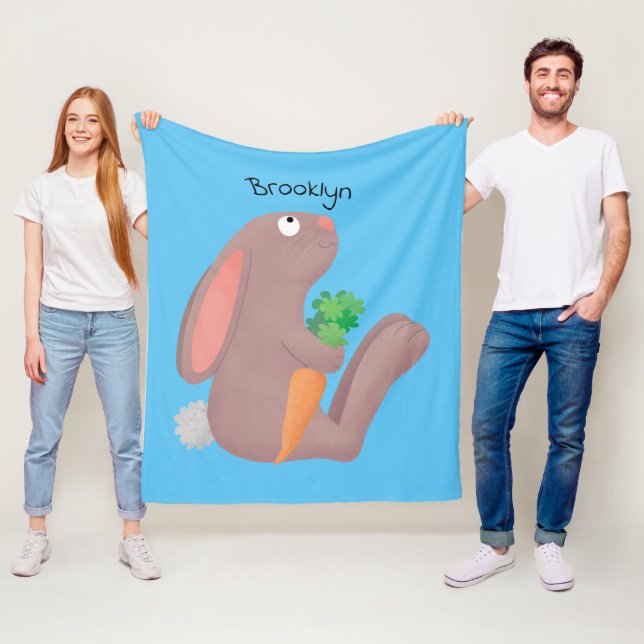 Couverture Polaire Mignons lapin lapin lapin assis avec dessin de car (En situation)