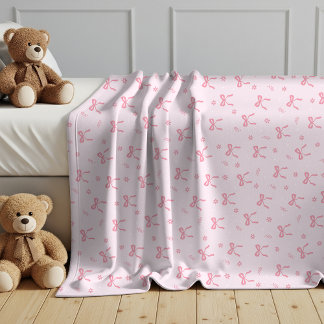 Couverture Polaire Mignons Nœuds et Fleurs de Coquette
