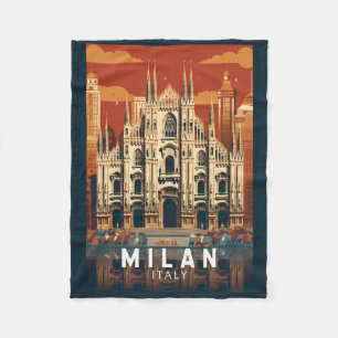 Couverture Polaire Milan Italie Duomo di Milano Travel Art Vintage