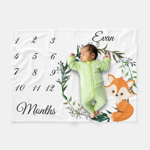 Couverture Polaire Milestone Baby Fox Leaf Gardiens de la couronne