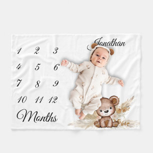 Couverture Polaire Milestone Boho Baby Oear Pampas Grass