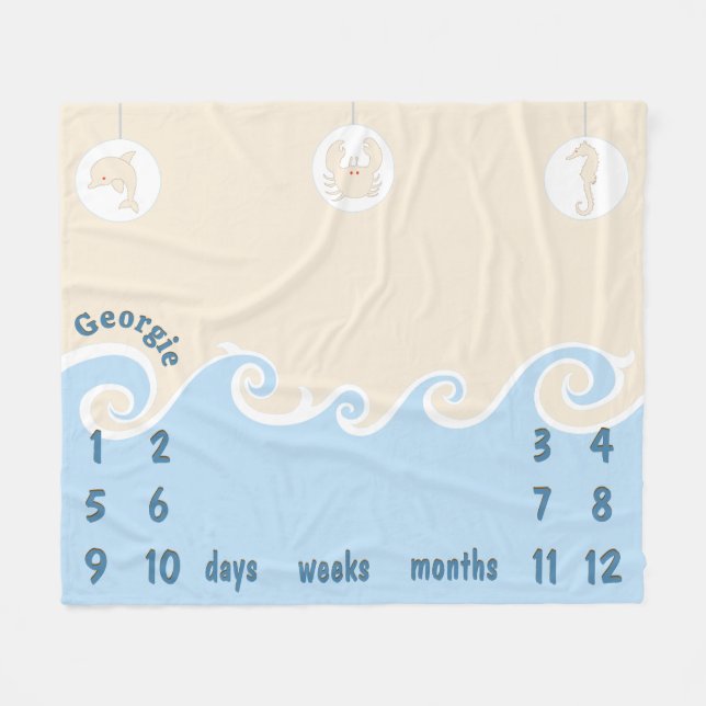 Couverture Polaire Milestone Ocean Mobile Baby (Devant (Horizontal))