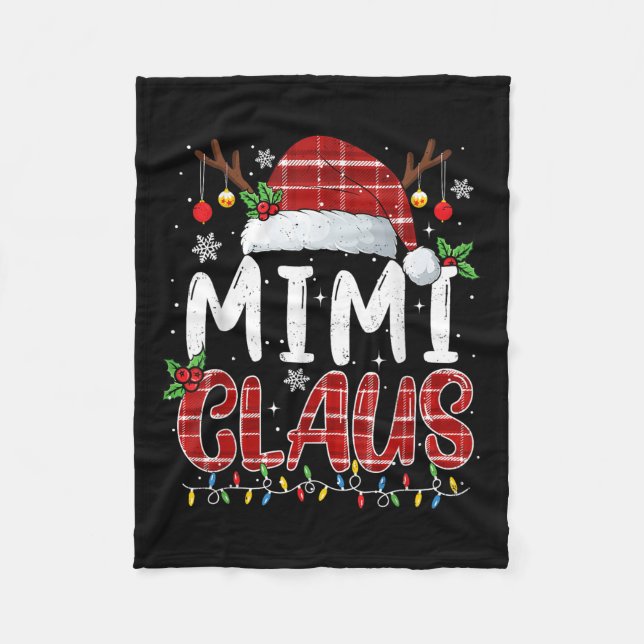 Couverture Polaire Mimi Claus Christmas Lights Pajama Family Matching (Devant)
