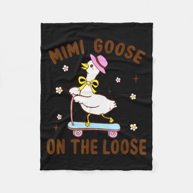 Couverture Polaire Mimi Goose On The Loose Funny Birthday Matching Fa (Devant)
