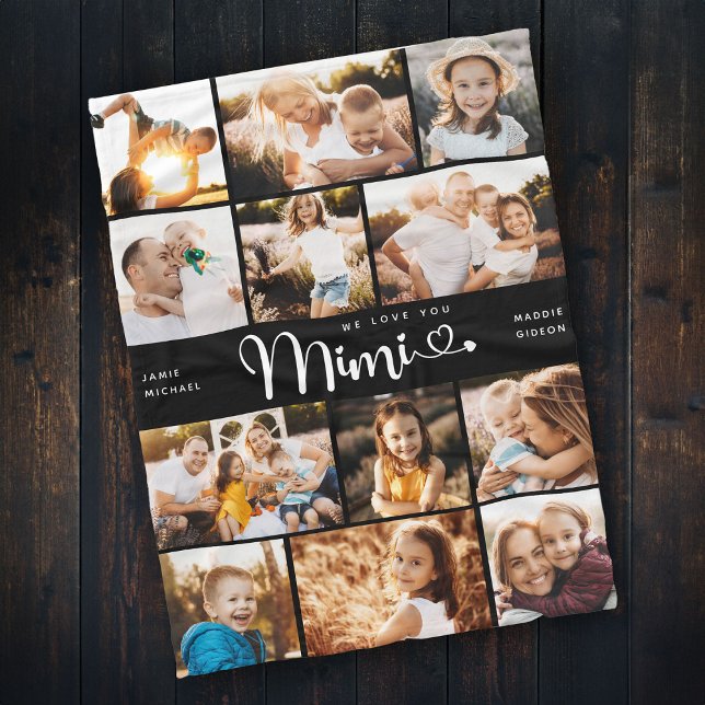 Couverture Polaire Mimi We Lots Hearts Modern Photo Collage (Créateur téléchargé)