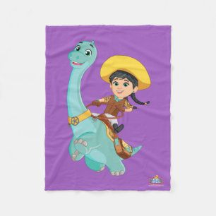 Couverture Polaire Min & Clover Joyeux Cowgirl & Brontosaurus Ride