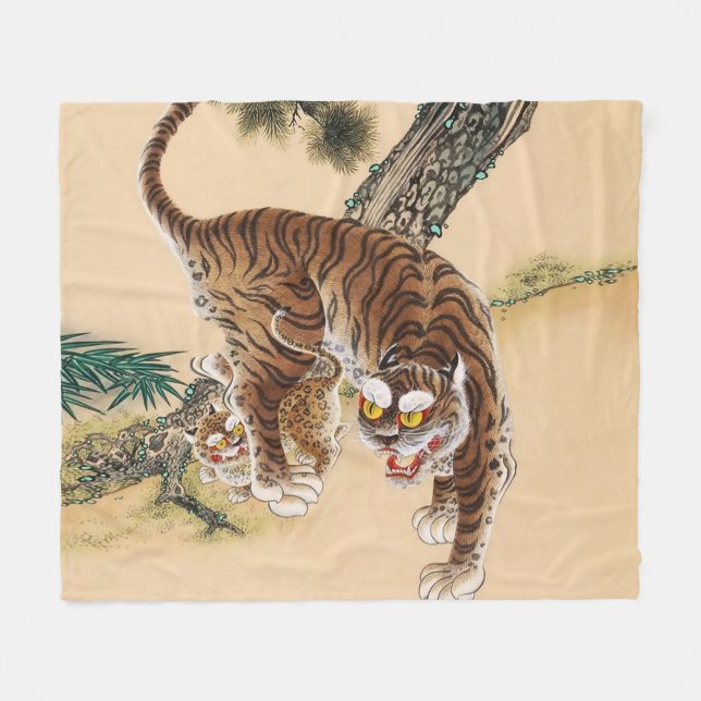 Couverture Polaire Minhwa Tigre laid Koreen  (Devant (Horizontal))