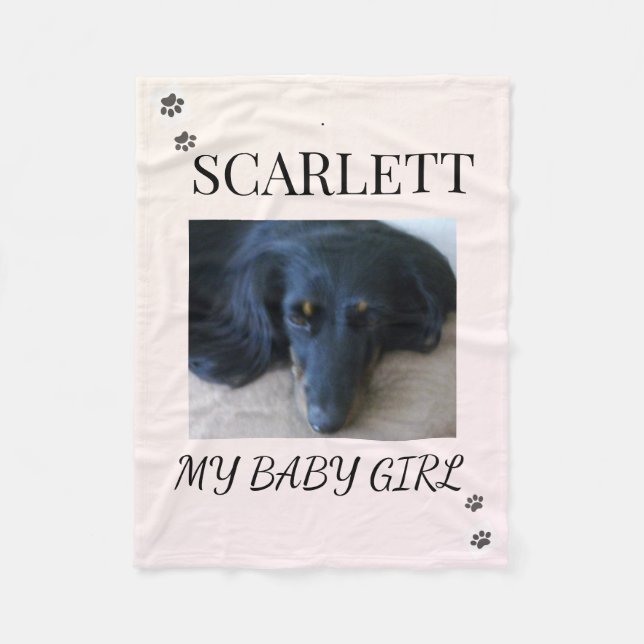 Couverture Polaire Minimal Paw Print Pet Photo (Devant)