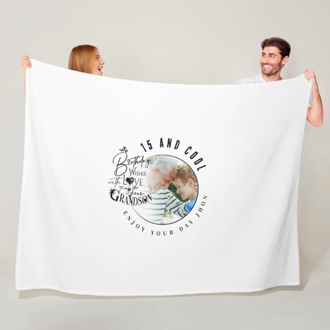 Couverture Polaire Minimalist Grandson Custom Gifts (En situation)