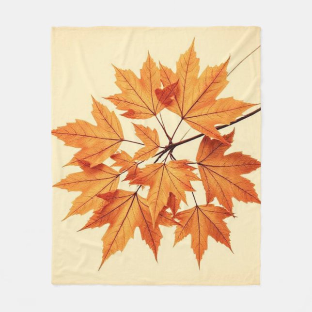 Couverture Polaire Minimalist Maple Leaves Art – Botanical Print (Devant)