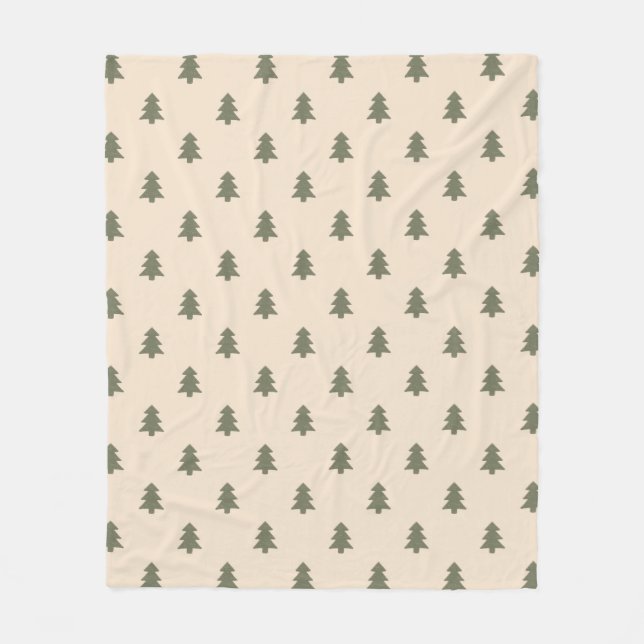 Couverture Polaire Minimalist Pine Tree Beige Boho Farmhouse Winter (Devant)