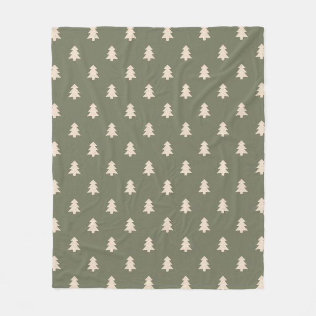 Couverture Polaire Minimalist Pine Tree Neutral Boho Farmhouse Winter (Devant)