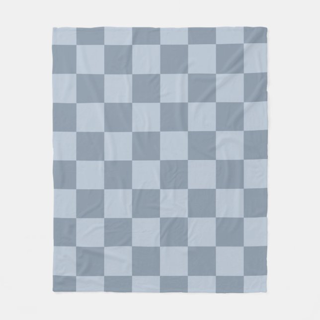 Couverture Polaire Minimalist Powder Blue Checkerboard Pattern (Devant)