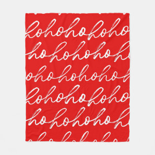 Couverture Polaire Minimaliste Ho Ho Ho Texte Red Holiday Motif