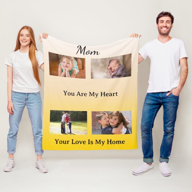 Couverture Polaire MinimalistKeepsake - Maman, Tu es Mon Cœur (En situation)