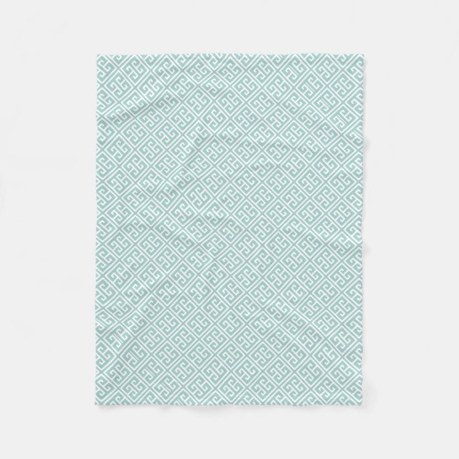 Couverture Polaire Mint Green Greek Key (Devant)