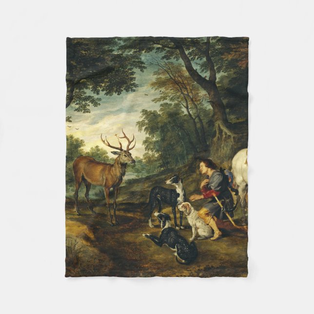 Couverture Polaire Miracle de Saint Hubert par Peter Paul Rubens (Devant)
