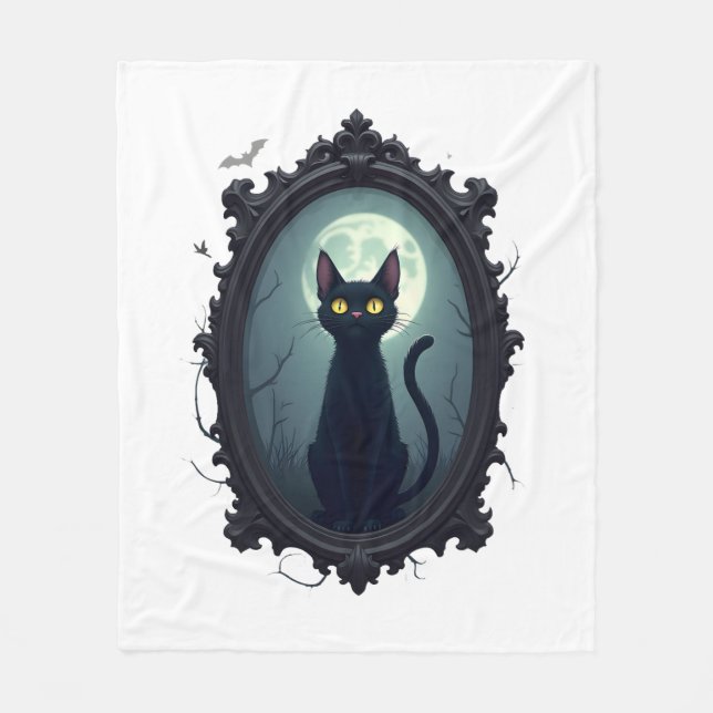 Couverture Polaire Miroir de chat hanté (Devant)