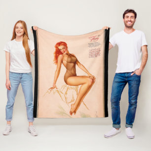 Couverture Polaire Miss Février Varga Girl 1946 Pin-up Calendrier