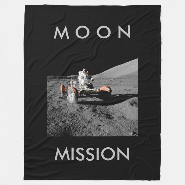 Couverture Polaire mission lune astronaute buggy espace (Devant)