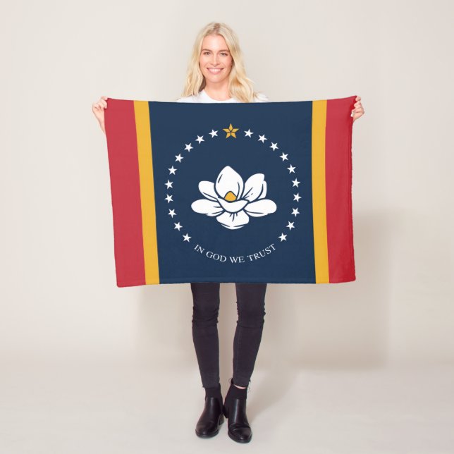 Couverture Polaire mississippi nouveau drapeau américain amérique mag (En situation)