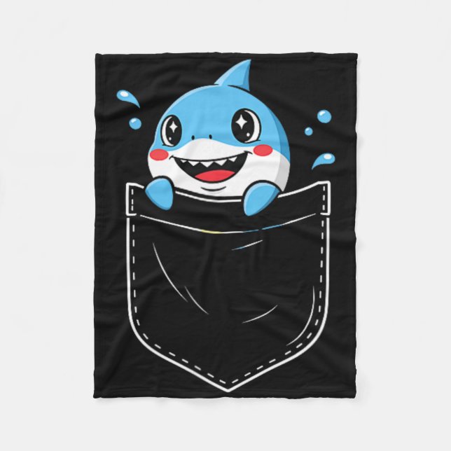 Couverture Polaire Mmème de poche de requin mignon drôle (Devant)