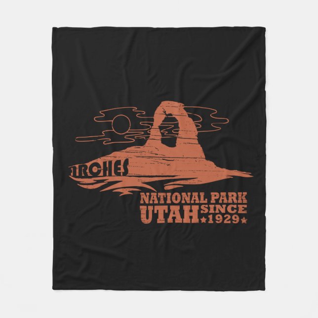Couverture Polaire Moab Vintage - Utah - Parc National - Arches (Devant)