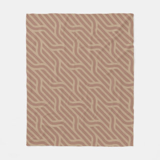Couverture Polaire Mocha Mousse Brown Buffet Beige Wavy Line Motif