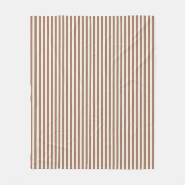 Couverture Polaire Mocha Mousse Cannoli Crème Motif de bande vertical (Devant)