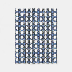 Couverture Polaire Mod Retro Blue Abstrait Scarab Motif