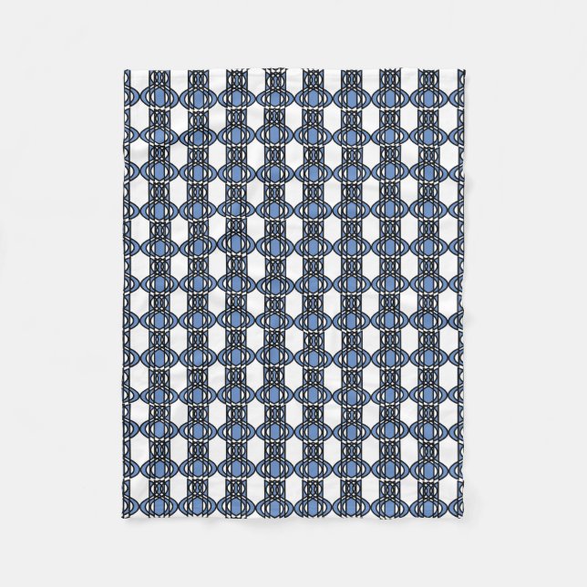 Couverture Polaire Mod Retro Blue Abstrait Scarab Motif (Devant)