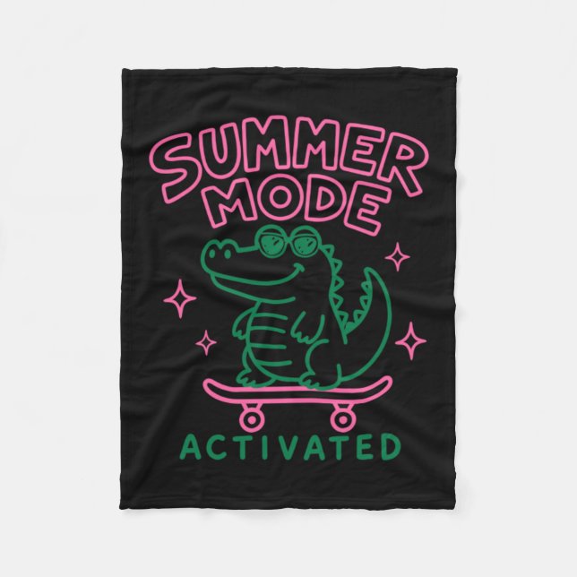 Couverture Polaire Mode Été Activé Design Cute Gator (Devant)