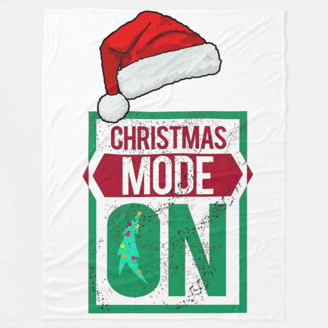 Couverture Polaire mode noël activé sur votre plaid en molleton (Devant)