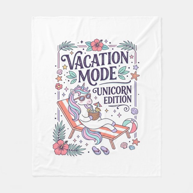 Couverture Polaire Mode Vacances Licorne Édition Licorne Adorable App (Devant)