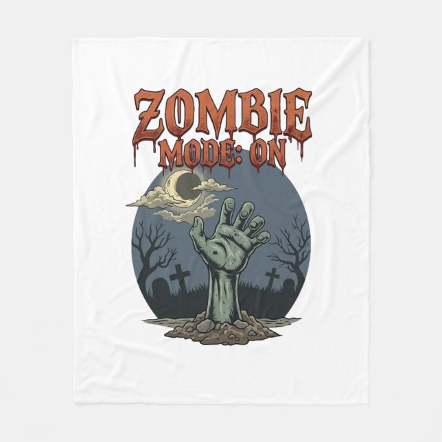 Couverture Polaire Mode Zombie Halloween Main Lune Cimetière_1 (Devant)