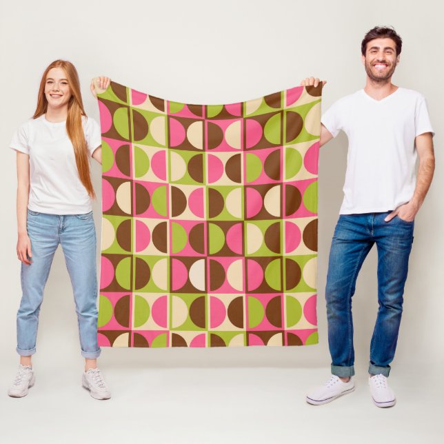 Couverture Polaire Modèle abstrait géométrique moderne du milieu du s (En situation)