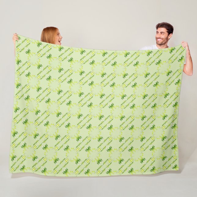 Couverture Polaire Modèle baroque de chaux de vert de style (En situation)