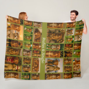 Couverture Polaire Modèle de collage photo 40 et texte personnalisé