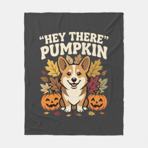 Couverture Polaire Modèle de Corgi Halloween Hey There Pumpkin