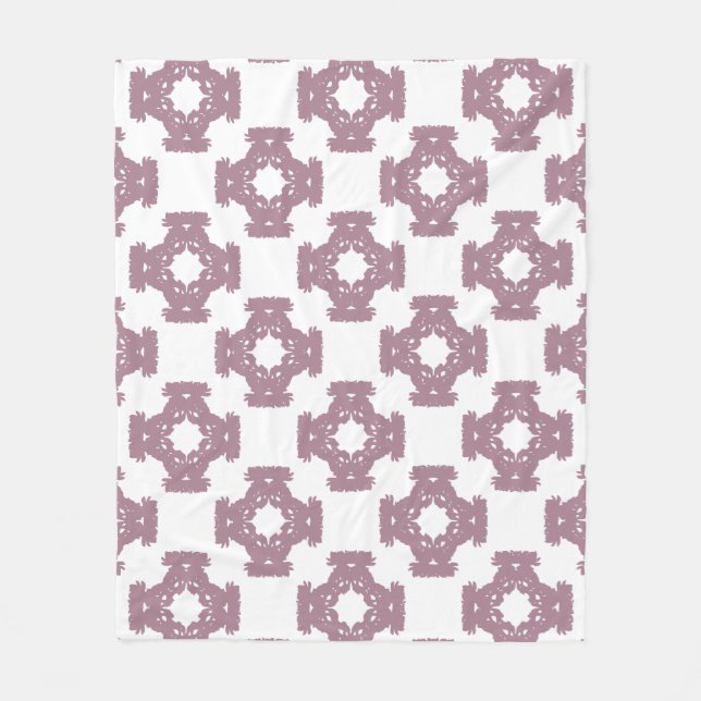 Couverture Polaire Modèle de Damas Rose poussiéreux (Devant)
