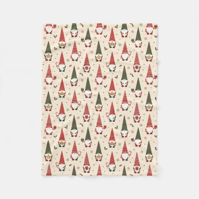 Couverture Polaire Modèle de fête de gnome de Noël (Devant)