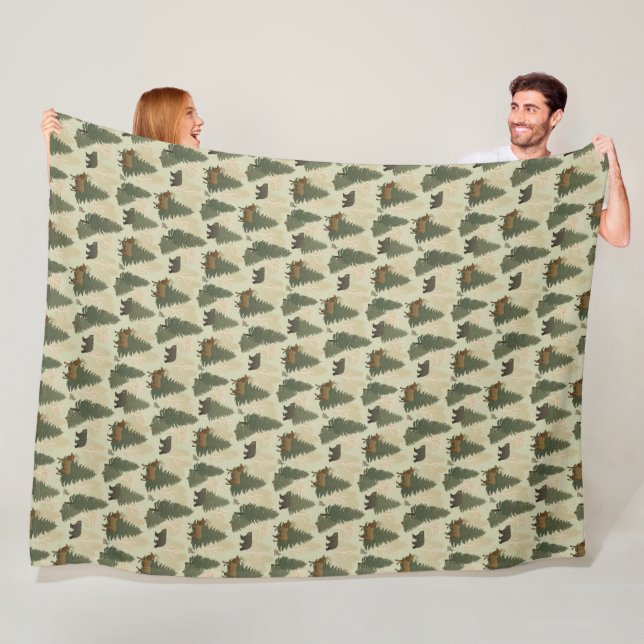 Couverture Polaire Modèle de la nature ours élans lapins Forêt USA (En situation)