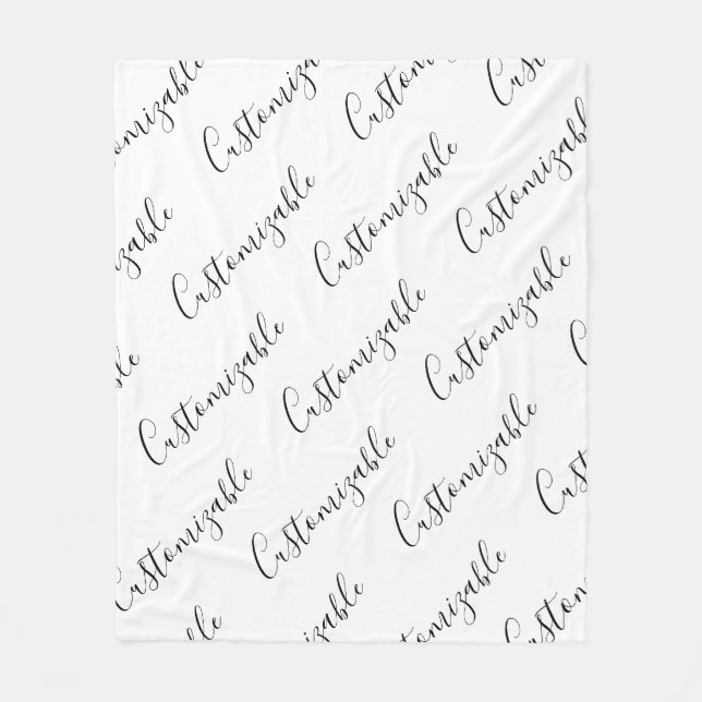 Couverture Polaire Modèle de texte de script moderne éditable | Noir  (Devant)